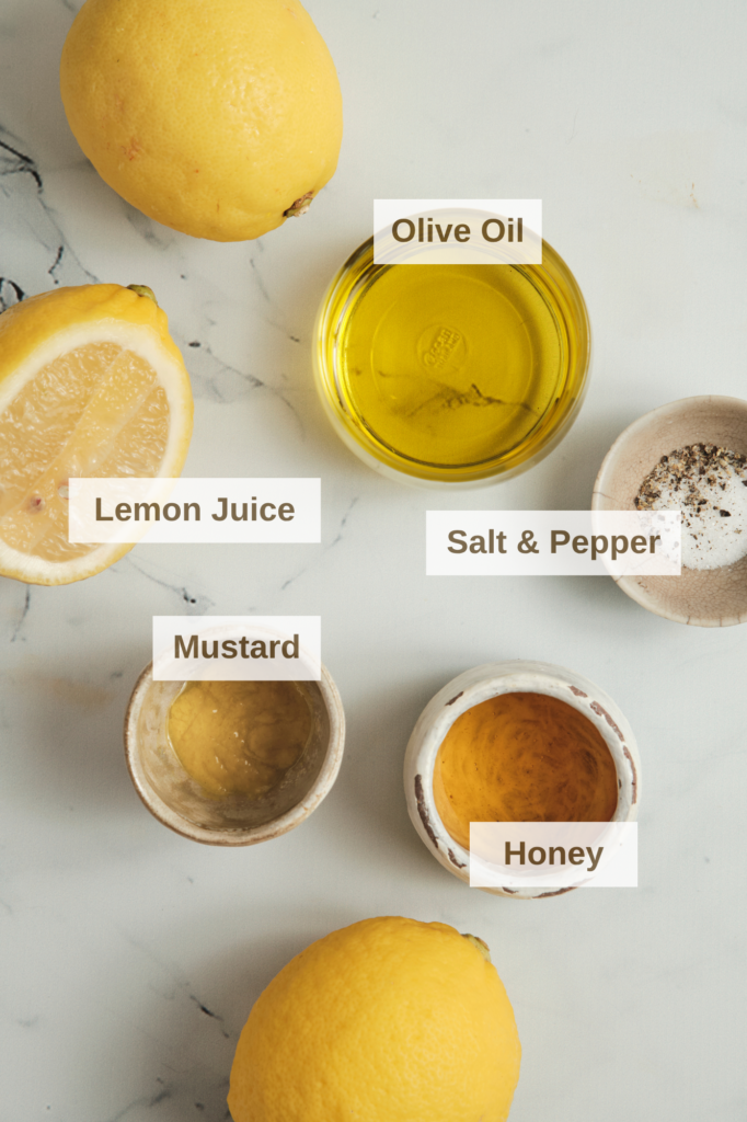 Ingredients for a lemon vinaigrette