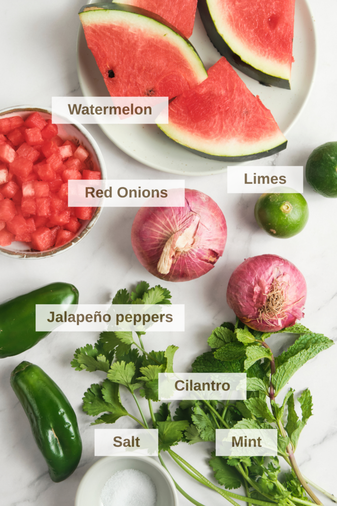 Ingredients for Watermelon Salsa