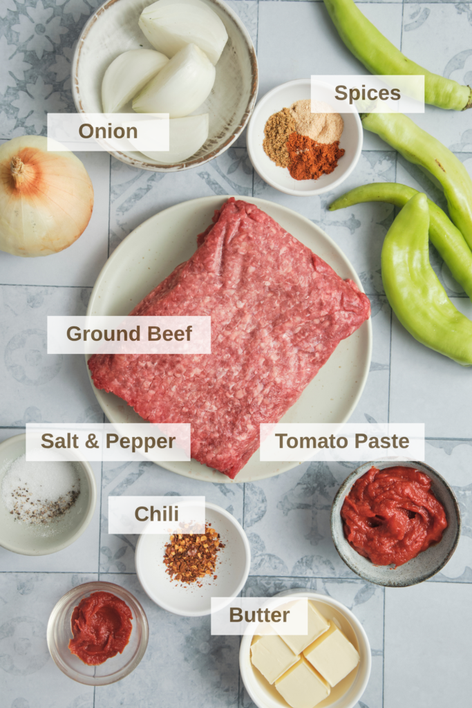 Ingredients needed to make Doner Kebab Recipe