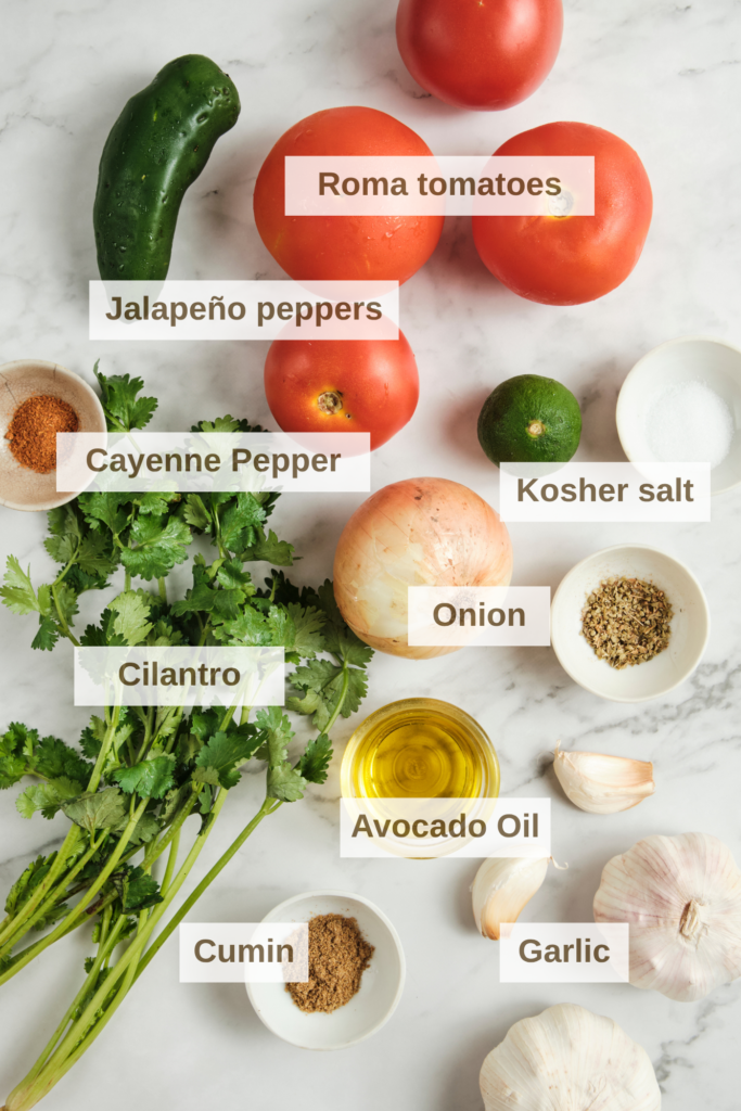 Ingredients for Ranchero Sauce.