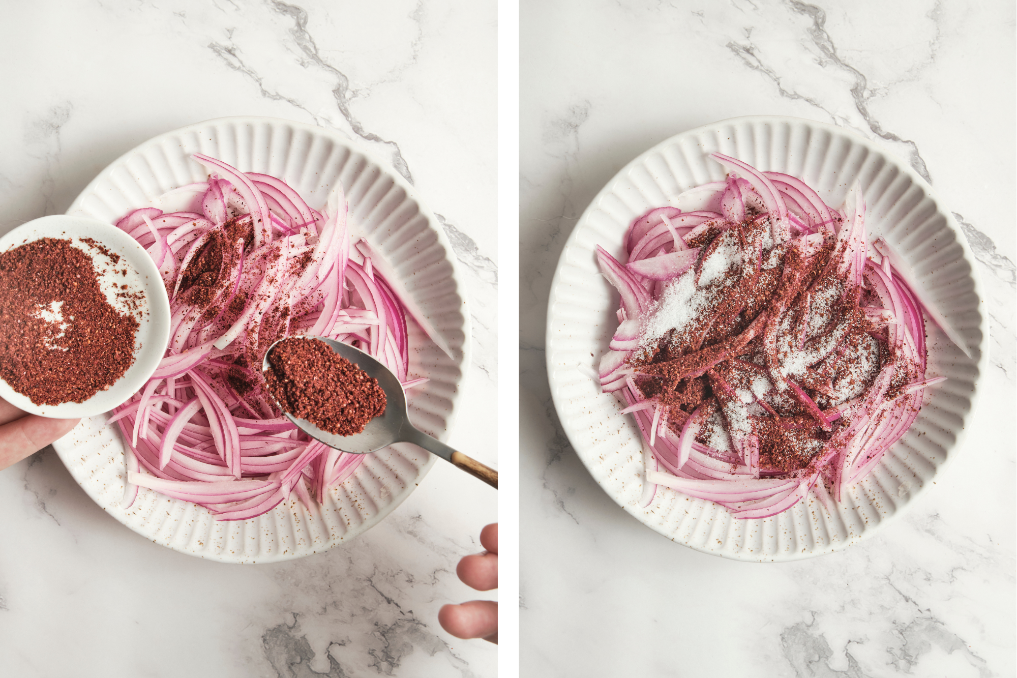 step-by-step guide on how to season red onions with sumac
