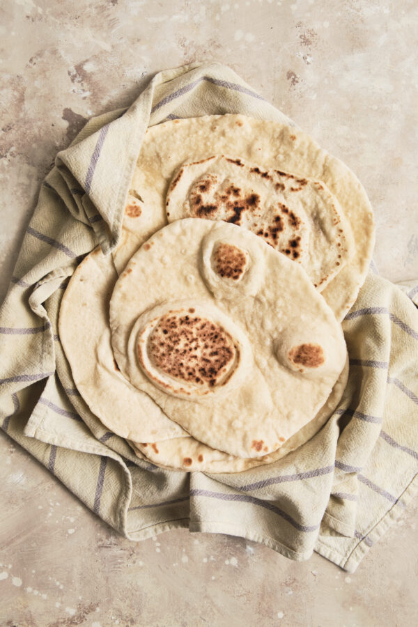 freshly baked lavash bread