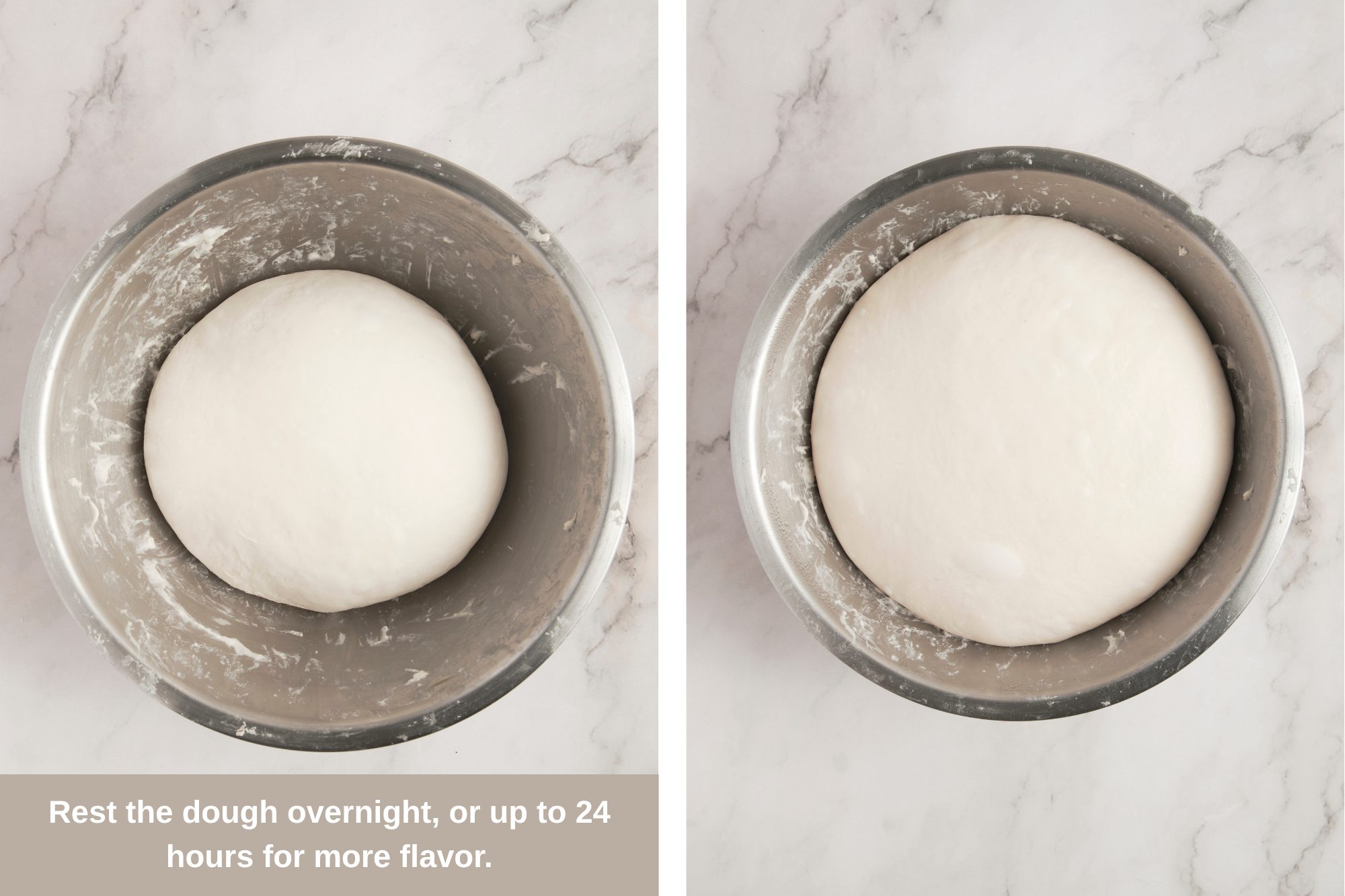 Step-by-step process of making ciabatta bread, showing mixing the dough, kneading, stretching and folding, proofing, shaping, and baking until golden and crusty.
